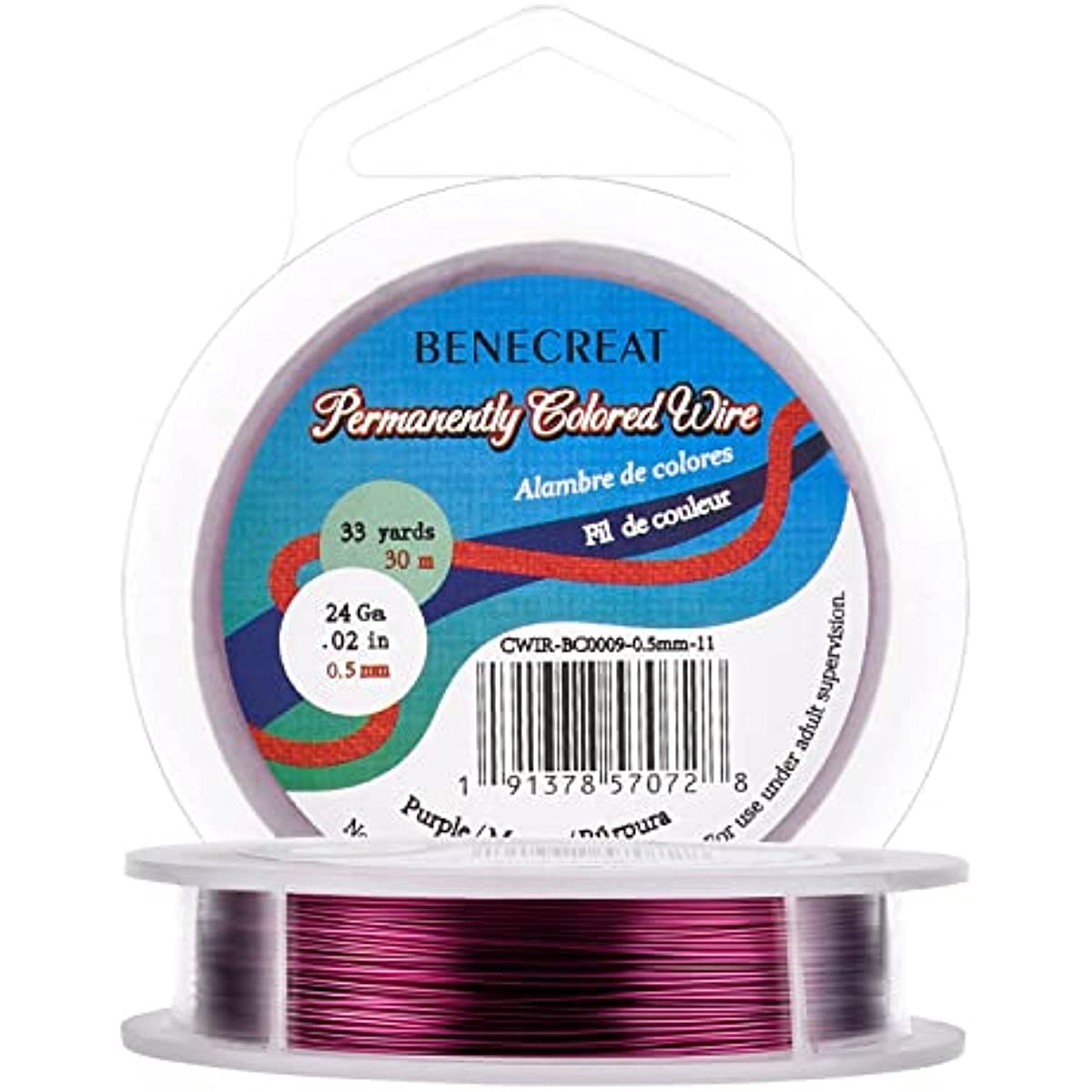 24 Gauge 98 Feet Craft Wire Jewelry Beading Wire Tarnish Resistant Copper  Wire for Jewelry Making and Crafts Purple 